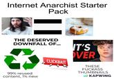 Internet Anarchist Starter Pack THE DESERVED DOWNFALL OF... 99% reused content, 1% new CLICKBAIT IT'S VER THESE F------ THUMBNAILS KAPWING