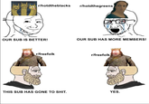 r/hotdtheblacks r/hotdthegreens OUR SUB IS BETTER! OUR SUB HAS MORE MEMBERS! r/freefolk r/freefolk THIS SUB HAS GONE TO S---. YES.