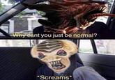 Why cant you just be normal? *Screams*