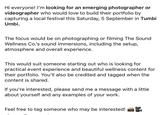 Hi everyone! I'm looking for an emerging photographer or videographer who would love to build their portfolio by capturing a local festival this Saturday, 5 September in Tumbi Umbi. The focus would be on photographing or filming The Sound Wellness Co.'s sound immersions, including the setup, atmosphere and overall experience. This would suit someone starting out who is looking for practical event experience and beautiful wellness content for their portfolio. You'll also be credited and tagged when the content is shared. If you're interested, please send me a message with a little about yourself and any examples of your work. Feel free to tag someone who may be interested!