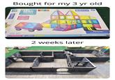 Bought for my 3 yr old MAG TECH 60 PCS 3 60PCS ANYTHING ONE SET CO PASTEL TECH PLATES MAGNETIC CONNECTIONS! 2 weeks later