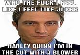 WHO THE F--- I FEEL LIKE I FEEL LIKE JOKER HARLEY QUINN I'M IN THE CUT WITH A BLOWER