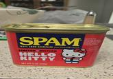 SPAM® 25% LESS SODIUM than SPAMⓇ classic LIMITED EDITION HELLO KITTY NET WT 12 OZ (340g) Ingredients: Pork ® Mechanically Separated Chicken, Water Salt Modifed Potato Starch, Sugar, Sodium Phosphates, Potassium Chloride, Sodium Nitrite U.S. INSPECTED AND PASS DEPARTMENT AGRICULTUR