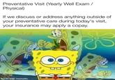 Preventative Visit (Yearly Well Exam / Physical) If we discuss or address anything outside of your preventative care during today's visit, your insurance may apply a copay. made with mematic B