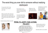 The worst thing you ever did to someone without realizing You genuinely didn't know how bad it was until like 6 years later Either you talk to them rarely and dread it every time or talk to them daily because they forgot/forgave and it haunts you every time you think of them Actually f------ terrified of yourself starterpack Not knowing if you're worthy of human life after realising the gravity of the situation You knew it was wrong but thought it was about as serious as stealing candy Waking up in the middle of the night after dreaming about it NETFLIX TRYING. TO. JUSTIFY. YOUR. ACTIONS. (You can't.) "Well maybe it wasn't that bad right? I mean i was naive, i mean no one told me, i mean it's not that deep right, i mean i was just a kid..." Confessing to one friend after they basically waterboarded the information out of you Reading stories similar to theirs and knowing you'll never forgive yourself Genuinely what is your problem