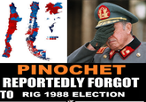 1 PINOCHET REPORTEDLY FORGOT TO RIG 1988 ELECTION