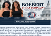 THE BOEBERT ETHICS COMPLAINT SEXUAL RELATIONSHIPS CAMPAIGN PAYMENTS CONGRESSIONAL OFFICE of C TAXPAYER FUNDS HUSH MONEY ETHICS * Clarice Navarro Ratzlaff District Director (2021-2025) Lauren Boebert U.S. Representative CO-03 (2021-2025) ⚫ CO-04 (2025 - present) * UNITED STATES H HOUSE of REPRESENTATIVES American Muckrakers AMERICANMUCKRAKERS.COM Sworn complaint filed with the House Ethics Committee alleges Rep. Lauren Boebert (R-CO) carried on a years-long affair with her female District Director, rewarded her with taxpayer-funded bonuses, disguised a $5,000 campaign payment as "consulting,” and arranged a $200,000 hush money payment after the staffer threatened her.