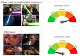 Other Jedi on high-stake missions: CORTISOL LEVEL NORMAL Obi-Wan: LOW LOW HIGH CORTISOL LEVEL NORMAL HIGH