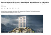 Matt Berry is now a sentient Ikea shelf in Skyrim News Sep 11, 2026 in A new official mod adds the classic Ikea "Kallax" shelf to Skyrim. Fans of the Swedish furniture giant will likely find it a lot of fun. Credit: Ikea