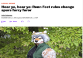 LOCAL NEWS Hear ye, hear ye: Renn Fest rules change spurs furry furor Julie Scharper 9/5/2026 5:30 a.m. EDT, Updated 9/5/2026 9:29 a.m. EDT 48 Share