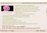 Anonymous 268 KB PNG 04/01/22(Fri)11:04:40 No.68021721 >Want to post on Reddit >Your post has been removed because you do not have the minimum karma or account age >Post on several front page comments >No one gives me karma >Log out and check my comments >Realized they are being removed >1 month later >Try posting again >Finally get some karma >Post an unpopular comment >Posts start getting removed because I have negative karma How do you even use reddit? How do they even grow their userbase like this? 8 Replies 1 Image View Thread