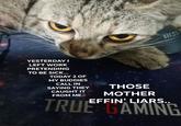 YESTERDAY I LEFT WORK PRETENDING TO BE SICK... TODAY 2 OF MY BUDDIES CALL IN SAYING THEY CAUGHT IT FROM ME.. THOSE MOTHER EFFIN' LIARS.. IIIS TRUE GAMING