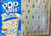 Kellogg's Pop. Rested tarts Confetti Cupcake Naturally & Artificially Flavored NET WT 14.1 OZ (400g) Good Source of 7 Vitamins & Minerals 8 TOASTER PASTRIES