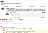 Debra 2h- Cannot wait to see Odyssey! 12 Like Kevin Comment Send 3 commer Share The best part is when there's this huge battle with the Cyclops, then it cuts to Matt Damon's face and he goes, "Yo Cyclops... you odyssey these nuts," then slaps him in the face with his sack. 2h Like Reply Debra Reported for spoilers! Also, disgusting. Hollywood has truly lost its way. 15 1h Like Reply 1.1K 24 Join the conversation Share Sort by: Best ✓ Search Comments WhataboutBombvoyage 31m ago Nobody loves this humor -55 Reply Award Share 320 yourmomsface12345 12m ago The number of people who didn't get your joke is something 5 Reply → Award Share ... 8