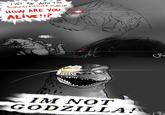 HIT YOU WITH THE "GODZILLA-KILLER PUNCH" HOW ARE YOU ALIVE!!? Fool.... IM NOT GODZILLA! ি