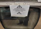 Do Not Use !! Δ GRAVE DANGER OVEN WILL EXPLODE DO NOT USE