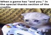 When a game has "and you." in the special thanks section of the credits