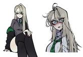 Artwork from 2024 of Malfoy as a girl. Art is by grizz056.