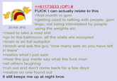 30 KB JPG >>61173933 (OP) # F--- I can actually relate to this >first month in gym >getting used to talking with people, gym lingo, not being intimidated by people using the weights etc >need to take a mad s--- >go to the bathroom, all the stalls are occupied >brain is on full autopilot >knock and ask the guy "how many sets do you have left in there" >realize what I just said >hear the guy inside say what the f--- man >all others laughing >run out and don't come back for a few days >realize no one found out It still keeps me up at night bros