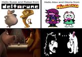 Hello Susie and Ralsei from deltarune Hello Alex and Gloria from MADAGASCAR =