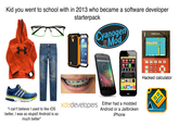 Kid you went to school with in 2013 who became a software developer starterpack Cyanogen Mod TI-84 Plus CE Flappy Bird "I can't believe I used to like iOS better, I was so stupid! Android is so much better" Google xdadevelopers stat plot f1 tblset 12 format 13 calc f4 table f5 trace graph y= zoom quit 2nd mode ins del A-lock link X.T.6.n list stat 605 W-FIP Address: 192.168.1.33 Storage: 813 MB on/53668 M Available Memory: 436 MB Hacked calculator Either had a modded Android or a Jailbroken iPhone R | ☐