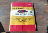 SINGLE BIAS TAPE FOLD 19 FRUIT OF THE LOOM FAST COLOR 100% COTTON EXTRA FINE PERCALE 5 YARDS ART. 5000 455 RED