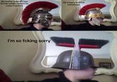 My brother made his own Roman soldier helment for a play in grade 6 Ok it was a bit more homemade I'm so fcking sorry