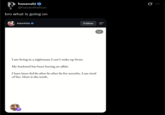 hasanabi @hasanthehun bro what is going on kleinhila Follow I am living in a nightmare I can't wake up from. My husband has been having an affair. I have been fed lie after lie after lie for months. I am tired of lies. Here is the truth. 1/3 0