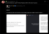 @crackgalore - 7h I need whatever spell Trisha Paytas did in the last 3 years vio DUDE @viotubing - 9h WHAT ETHAN KLEIN HAS BEEN CHEATING ON HILA AND THAT'S WHY ... am living in a nightmare I can't wake up from. My husband has been having an affair. have been fed lie after lie after lie for months. I am tired flies. Here is the truth. kleinhila. Follow 0 No comments ye Start the conversation. I could sense someth questions and share was met with dismiss that bothered me co nothing about it. So I trusted him. Bed questioning him and instincts. My sanity. Eventually, he was ca But the lies continue emotional cheating." he finally admitted h months, the extent o