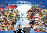 This is essentially my take on the "come join us in heaven meme" but with characters whose voice actor/actress have passed away over the years. ex. Bugs Bunny representing Mel Blanc.