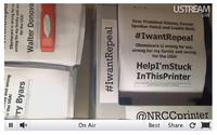 USTREAM LIVE Dear President Obama, Formor Speaker Pelosi and Leader Reid, #IwantRepeal Obamacare is wrong for me, wrong for my family and wrong for the USA! HelpI'mStuck InThisPrinter ONRCCorinter Best Share C On Air