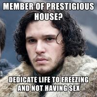 MEMBER OF PRESTIGIÓUS HOUSE? DEDICATE LIFE TO FREEZING AND NOT HAVING SEX