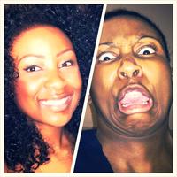 Sassy black woman take selfie of pretty Girls, ugly faces