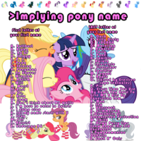 LAST-letter o Eo Robotnik H* Sparkle K. Strelnikov Rarata le Sparkler tra ined u Everfree Pi . Evegn Time You Use My name YoHaVe To R. Dont think about mwaifu S. I'm here to cater to autist T. Idump clop U. lol my name ,taMiU T. Ubercock U. Glimmervag Unconterted Perfection s smith now Angel her srd Enchanted Y.numohomaniac
