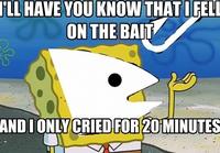 LL HAVE YOU KNOW THAT I FEL ON THE BAIT ANDIONLY CRIED FOR 20 MINUTES