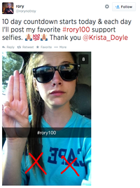 Follow 10 day countdown starts today&each day I'll post my favorite #rory100 support selfies.古婴21. Thank you @Krista.-Doyle わReply t3 Retweet * Favorite More 8 #rory 1 00 79A