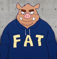 FAT Hoodie T-shirt blue mammal cartoon vertebrate head fictional character t shirt outerwear