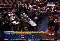 LIVE 8:32 am PT U.S.SE 60 AYE VOTES NEEDED TO ADVANCE NATE TRADE PROMOTION AUTHORITY (TPA) CSPAN2 YES 60 NO 37 -span.ong NEWS THE HOUSE PASSED THADE PROMOTION AUTHORITY LAST WEEK, 218-208
