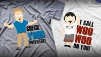 <blockquote class="twitter-tweet" lang="en"><p lang="en" dir="ltr">Check your privilege with our brand new South Park merch: <a href="http://t.co/qsAqMeaehO">http://t.co/qsAqMeaehO</a> <a href="http://t.co/u3akdFuI5Z">pic.twitter.com/u3akdFuI5Z</a></p>&mdash; South Park (@SouthPark) <a href="https://twitter.com/SouthPark/status/650415067331039232">October 3, 2015</a></blockquote>
<script async src="//platform.twitter.com/widgets.js" charset="utf-8"></script>