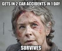 GETS IN 2 CAR ACCIDENTS IN1 DAY SURVIVES