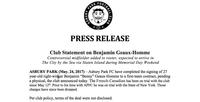 KFOO PRESS RELEASE Club Statement on Benjamin Geaux-Homme Controversial midfielder added to roster, expected to arrive in The City by the Sea via Staten Island during Memorial Day Weekend ASBURY PARK (May. 24, 2017)- Asbury Park FC have completed the signing of 27 year-old right-winger Benjamin "Benny" Geaux-Homme to a first-team contract, pending a physical, the club announced today. The French-Canadian has been on trial with the club since May 12th. Prior to his time with APFC he was on trial with the State of New York. Those charges have since been dropped. Per club policy, terms of the deal were not disclosed.