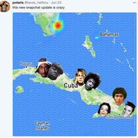 polaris @texas_hellboy Jun 23 this new snapchat update is crazy Miam Bahamas avana Cuba Santiago de cuba Cayman Islands