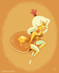 Drawing based on Breakfast Princess for the Adventure Time and Regular Show art show at Mondo Gallery in Austin, Texas