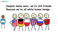 snnrsinx Despite meme wars, we're still friends Beacuse we're all white human beings