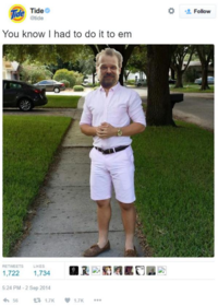 Tide Otide な 塩Follow You know I had to do it to em RETWEETS LIKES 1,722 1,734 5:24 PM -2 Sep 2014 わ56 1.7K 1.7K