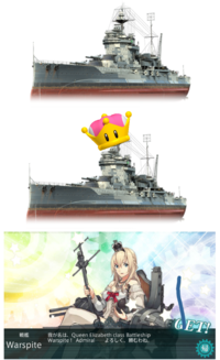 Found this in the comment section for the "page for Warspite":https://kancolle.wikia.com/wiki/Warspite on the Kantai collection Wiki