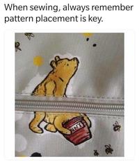 When sewing, always remember pattern placement is key.