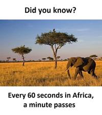 Did you know? Every 60 seconds in Africa, a minute passes