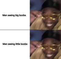 Men seeing big boobs Men seeing little boobs