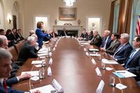 Original image Pelosi pointing at Trump blank template